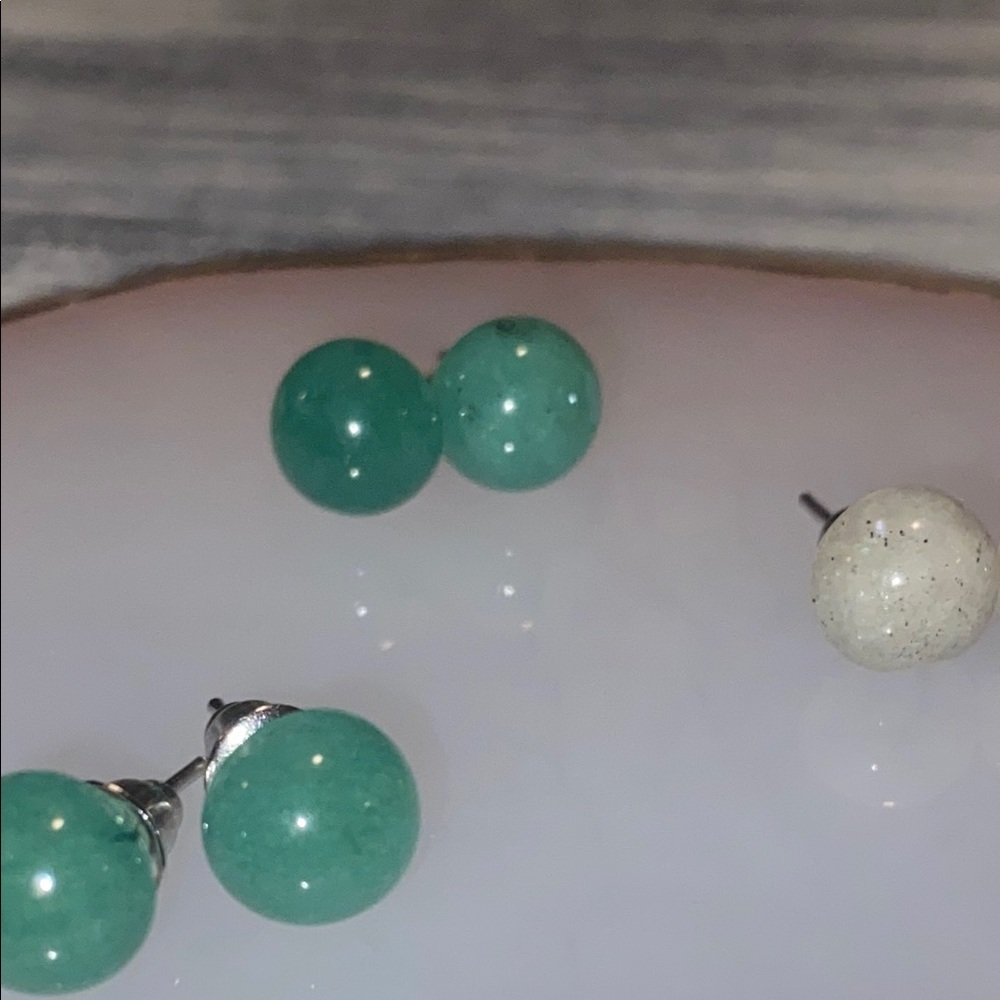 Moonstone & Amazonite Stud Set - image 5